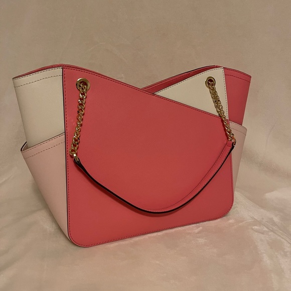 NWT Michael Kors Jet Set handbag PINK dusty rose COLORBLOCK - Picture 2 of 3